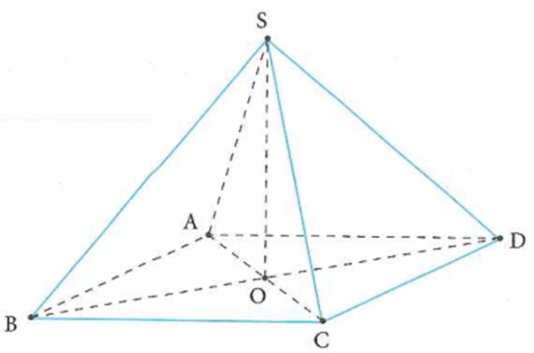 Tính thể tích khối chóp tứ giác S.ABCD biết AB=a (ảnh 1)
