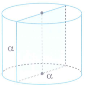 Một hình trụ có thiết diện qua trục là một hình vuông có cạnh (ảnh 1)