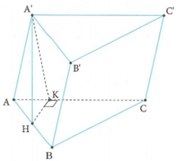 Cho hình lăng trụ ABC.A'B'C' có đáy ABC là tam giác đều cạnh (ảnh 1)