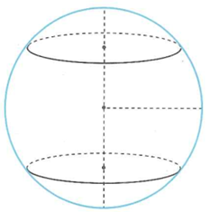Một khối cầu có bán kính là 5 (dm), người ta cắt bỏ hai phần (ảnh 1)