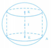 Cho mặt cầu tâm O, bán kính R. Hình trụ (H) có bán kính (ảnh 1)
