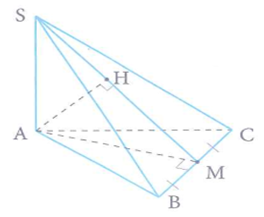 Cho hình chóp SABC có đáy ABC là tam giác đều cạnh (ảnh 2)