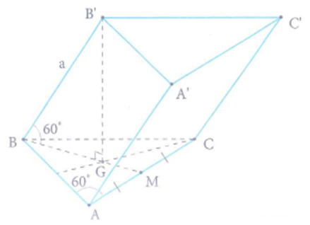 Cho lăng trụ tam giác ABC.A'B'C' có BB'a, góc giữa đường (ảnh 2)
