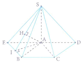 Cho hình chóp S.ABCD có đáy ABCD là hình vuông cạnh A. h (ảnh 1)