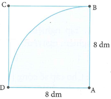 Từ miếng tôn hình vuông ABCD cạnh bằng 8dm, người ta (ảnh 1)