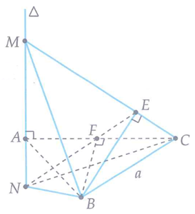 Cho tam giác đều ABC có cạnh bằng a, trên đường thẳng (ảnh 2)