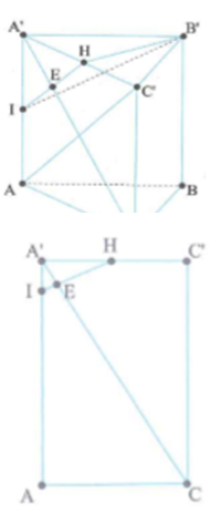Cho lăng trụ tam giác đều ABC.A'B'C' cạnh đáy bằng (ảnh 1)