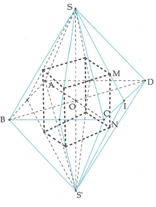 Cho khối đa diện tám mặt đều (bát diện đều) có thể tích (ảnh 1)