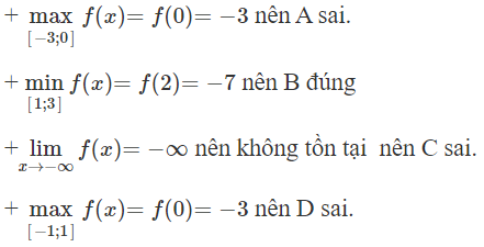 Cho hàm số  y = f ( x )  có bảng biến thiên như hình vẽ, chọn kết luận đúng: (ảnh 1)