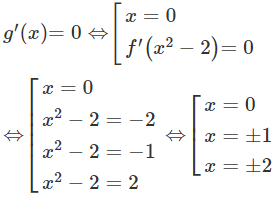 Cho hàm số y = f(x) có đúng ba điểm cực trị là  x = − 2 , x = − 1 , x = 2  và có đạo hàm liên tục trên  R (ảnh 1)
