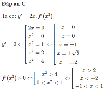 Cho hàm số y = f(x) có đạo hàm f'(x) trên R, phương trình f'(x) = 0 có 4 nghiệm thực và đồ thị hàm số f'(x) (ảnh 1)
