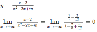 Cho hàm số  y = x − 2/ x ^2 − 2 x + m ( C ) . Tất cả các giá trị của m để (C ) có 3 đường tiệm cận là: (ảnh 1)