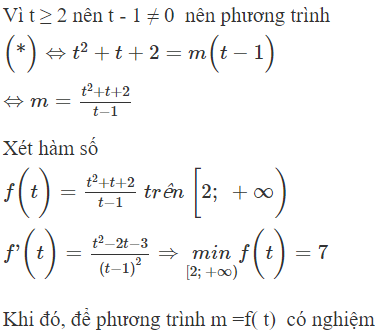 Số nguyên nhỏ nhất của tham số để PT   x^ 2 + ( m + 2 ) x + 4 = ( m − 1 ) căn bậc hai x^ 3 + 4 x  có nghiệm là (ảnh 1)