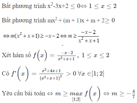 Tìm tất cả các giá trị thực của tham số m sao cho mọi nghiệm của bất phương trình (ảnh 1)