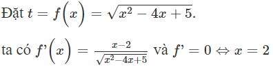 Tìm tất cả các giá trị thực của tham số m sao cho phương trình căn bậc hai x ^2 − 4 x + 5 = m + 4 x − x ^2 (ảnh 1)