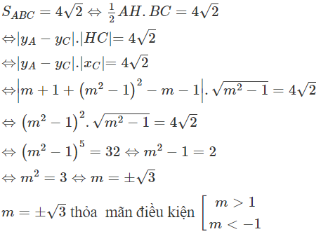 Cho hàm số  y = x^ 4 + 2 ( 1 − m ^2 ) x ^2 + m + 1 . Tất cả các giá trị của m để đồ thị hàm số có 3 điểm cực trị (ảnh 1)