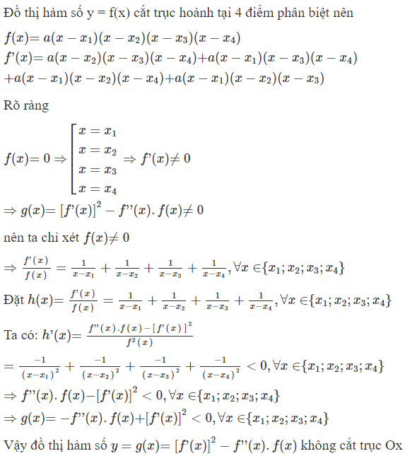 Biết rằng đồ thị hàm số bậc 4: y = f(x) được cho như hình vẽ sau: Tìm số giao điểm của đồ thị hàm số (ảnh 1)