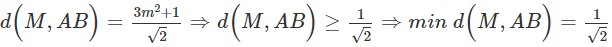 Tìm tất cả các giá trị thực của tham số m để điểm M( 2m^3; m) tạo với hai điểm cực đại, cực tiểu (ảnh 1)