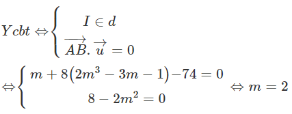 Cho hàm số  y = − x ^3 + 3 m x ^2 − 3 m − 1  với m là tham số thực. Tìm giá trị của m (ảnh 1)