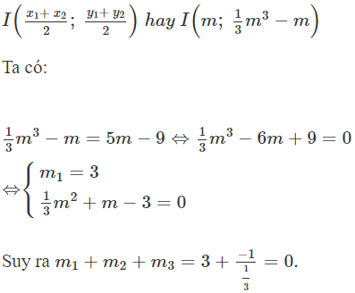 Gọi S là tập hợp tất cả các giá trị thực của tham số m để hàm số  y = 1/ 3 x ^3 − m x ^2 + ( m ^2 − 1 ) x (ảnh 1)