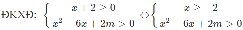 Gọi S là tập hợp các giá trị nguyên m để đồ thị hàm số  y = căn bậc hai x + 2 /căn bậc hai x ^2 − 6 x + 2 m  có hai đường (ảnh 1)