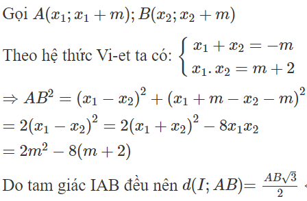 Cho hàm số  y = x − 2 /x + 1  có đồ thị (C). Gọi I là giao điểm của hai tiệm cận của (C) (ảnh 1)