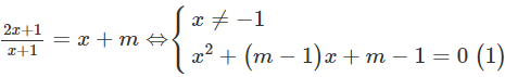 Cho hàm số  y = 2 x + 1 /x + 1 có đồ thị C  và d: y= x+ m. Giá trị của tham số m để d (ảnh 1)