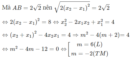 Cho hàm số  ( C ) : y = x − 2 /x + 1 . Đường thẳng d: y = x + m với m < 0 cắt đồ thị (C) tại hai điểm (ảnh 1)