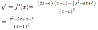 Cho hàm số  y = x ^2 − a x + b/ x − 1 . Đặt  A = a − b , B = a + 2 b . Để đồ thị hàm số có điểm cực đại (ảnh 1)