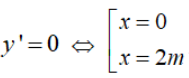 Tìm tất cả các giá trị thực của tham số m để đồ thị hàm số  y= x^3-3mx^2+ 3m^3 có hai điểm cực trị (ảnh 1)