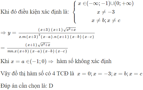 Cho đồ thị hàm số bậc ba  y = f ( x )  như hình vẽ. Hỏi đồ thị hàm số  y = ( x^ 2 + 4 x + 3 ) căn bậc hai x^ 2 + x/ x [ f 2 ( x ) − 2 f ( x )  (ảnh 1)