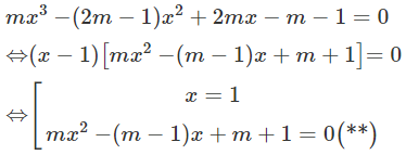 Có bao nhiêu giá trị nguyên của tham số m để đồ thị hàm số  y = m x^ 3 − ( 2 m − 1 ) x^ 2 + 2 m x − m − 1 (ảnh 1)