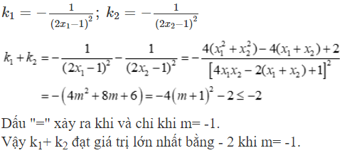 Cho hàm số  y = − x + 1 /2 x − 1   có đồ thị là (C) , đường thẳng d: y= x+ m. Với mọi m ta luôn có d cắt (C) (ảnh 1)