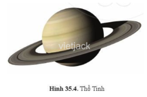Hãy cho biết Thổ Tinh (hình 35.4) có chu kì quay lớn hơn hay nhỏ hơn chu kì (ảnh 1)