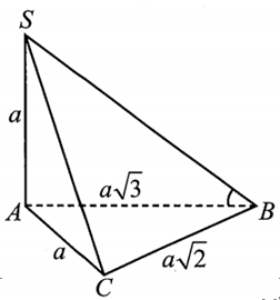Cho hình chóp S.ABC có đáy là tam giác vuông tại C, AB=a, BC= căn bậc 2 a (ảnh 2)
